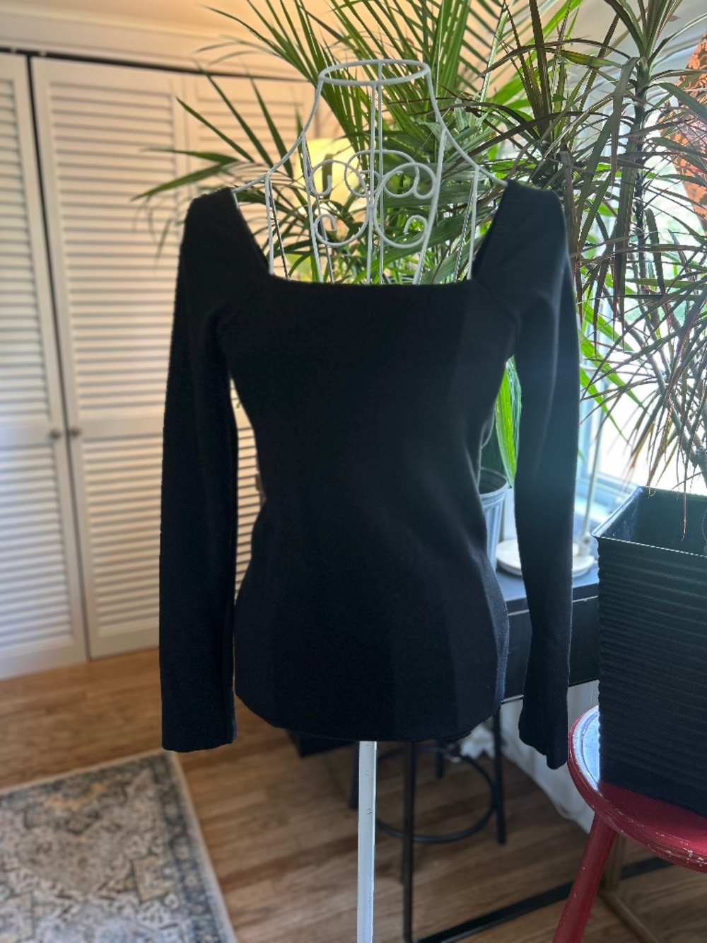 Fabletics square neck knit top